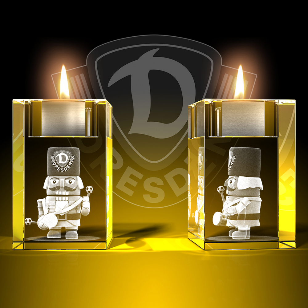 Glas Teelichthalter Dynamo-Nussknacker