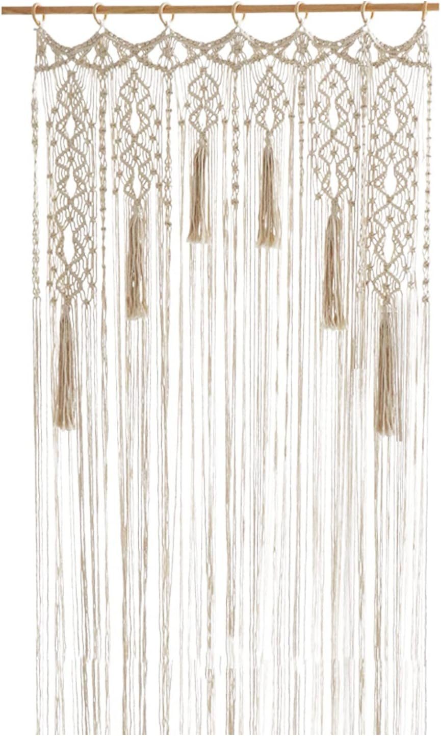 Wandteppich Wandbehang Tapisserie,Handgewebte Makramee Vorhang,Boho Wanddekoration, Hikeren, 1