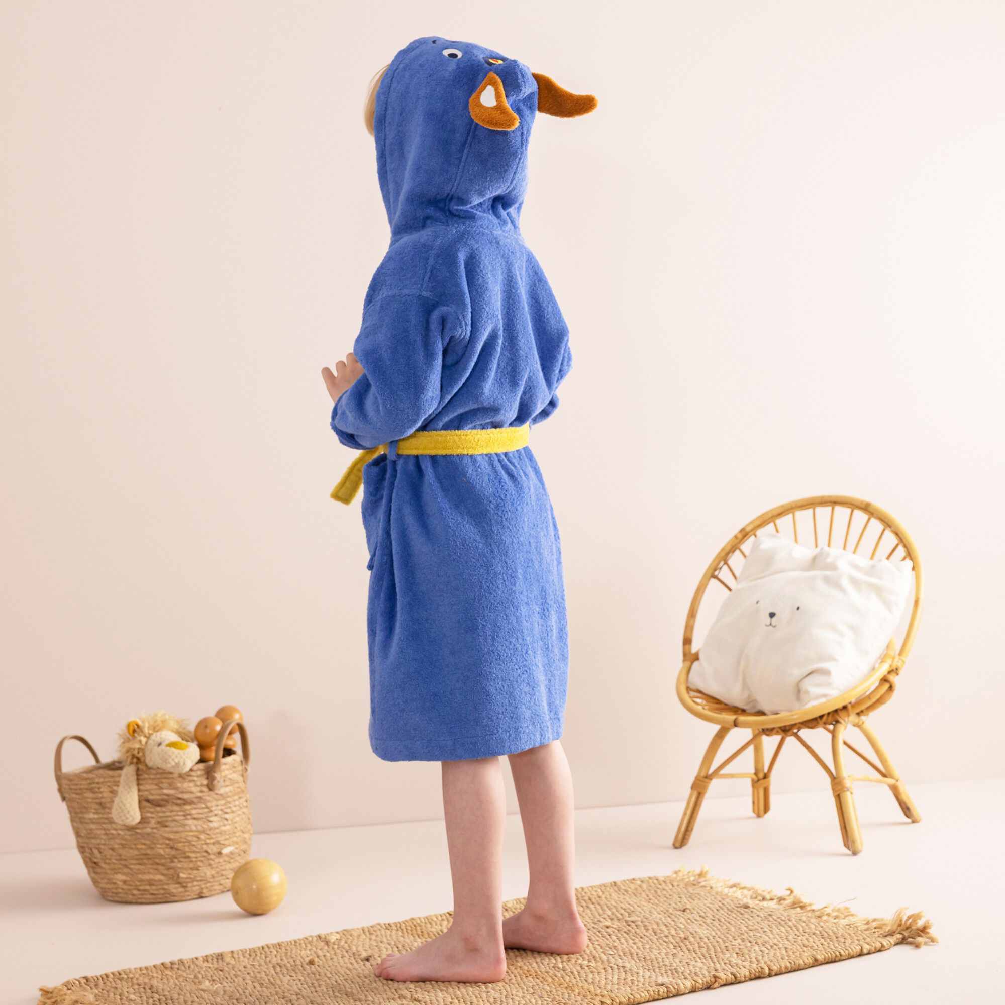 Peignoir de bain enfant personnalisable Pin-pon à capuche