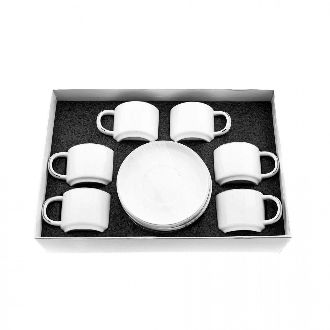 Almina Espressotasse 12 Teiliger Mokkatassen-Set aus Porzellan Mokkaservice 100 ml Gold