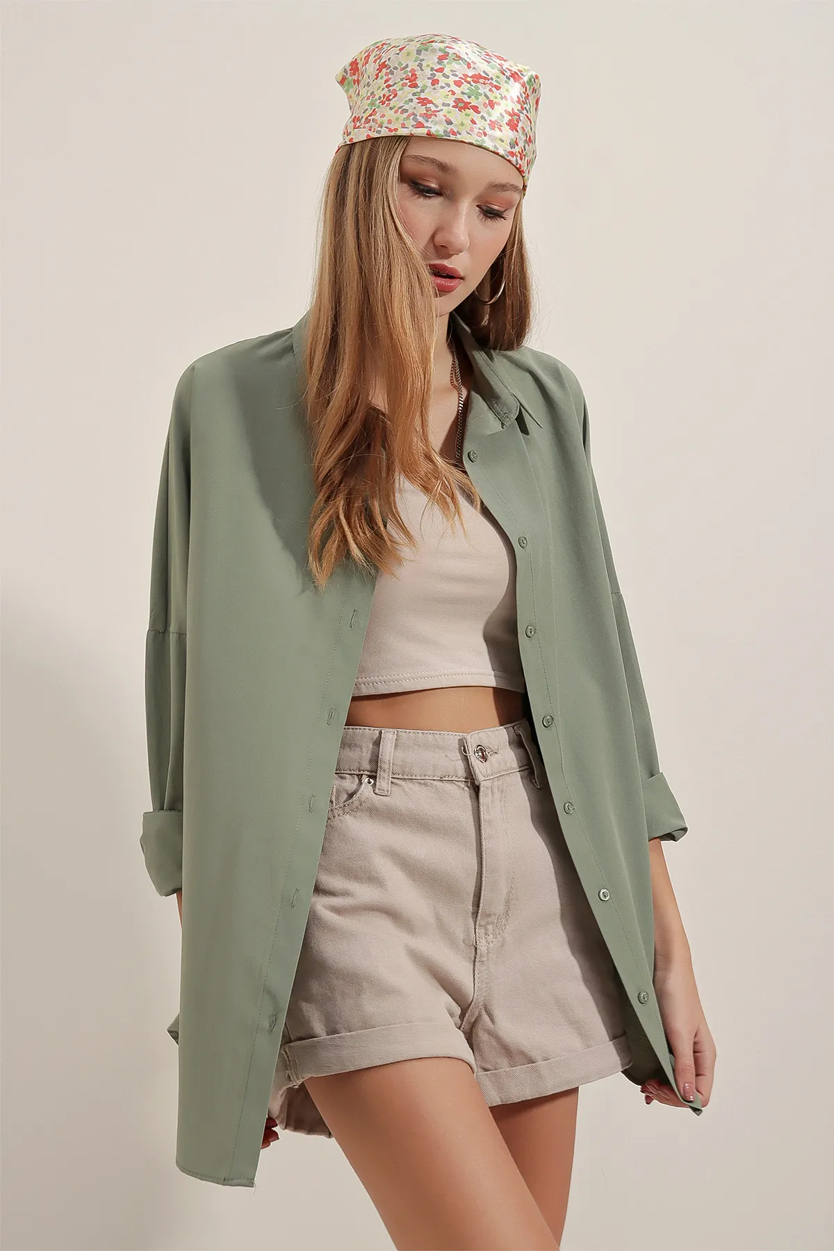 Bigdart  3900 Oversize-Lang-Basic-Hemd – Khaki
