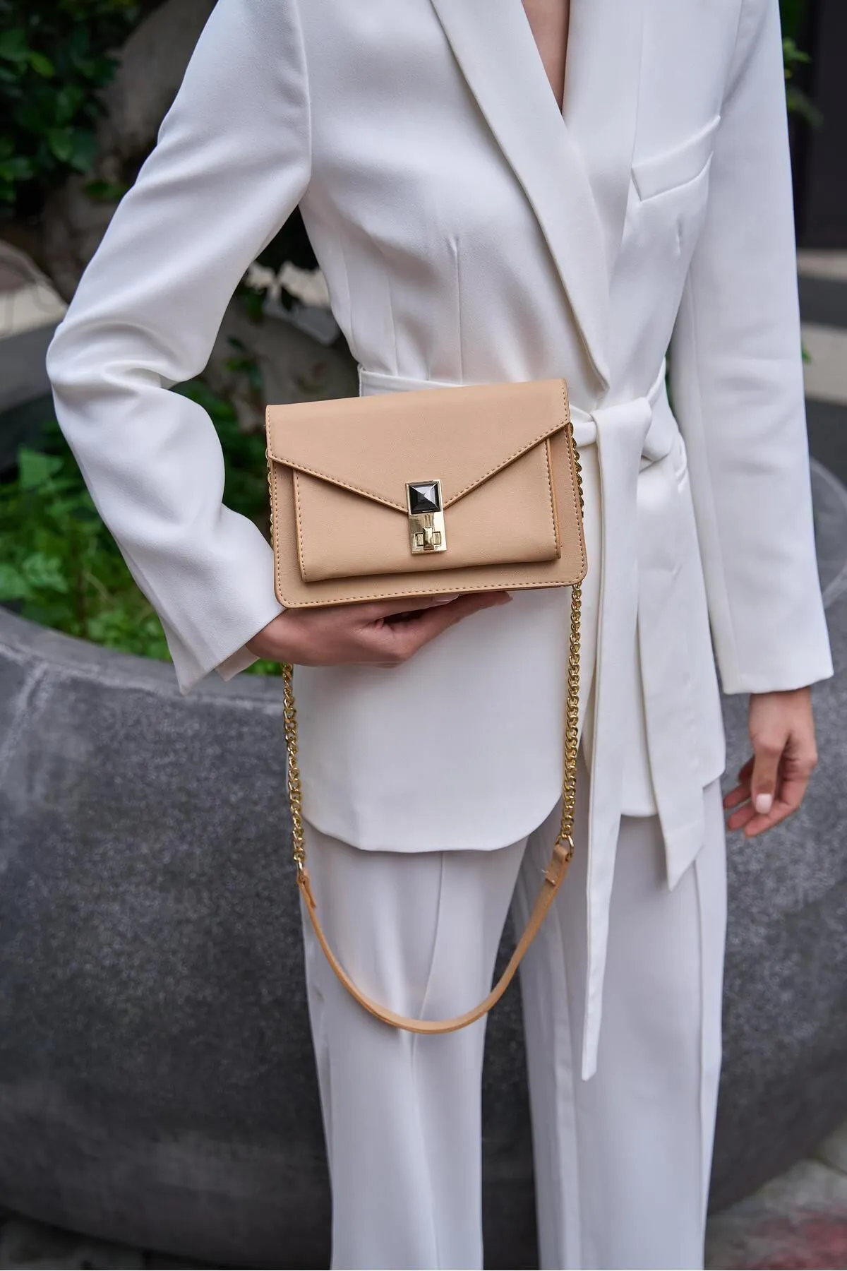 Madamra  Umhängetasche - Beige - Unifarben