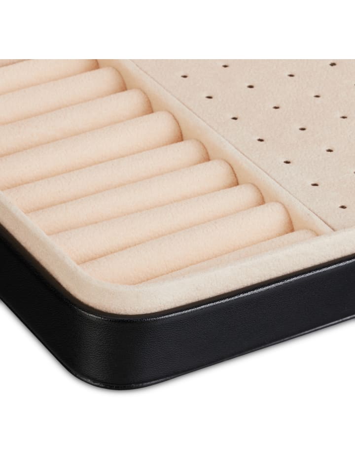relaxdays Schmuckkästchen in Schwarz - (B)21 x (H)4,5 x (T)14,5 cm günstig kaufen onesize