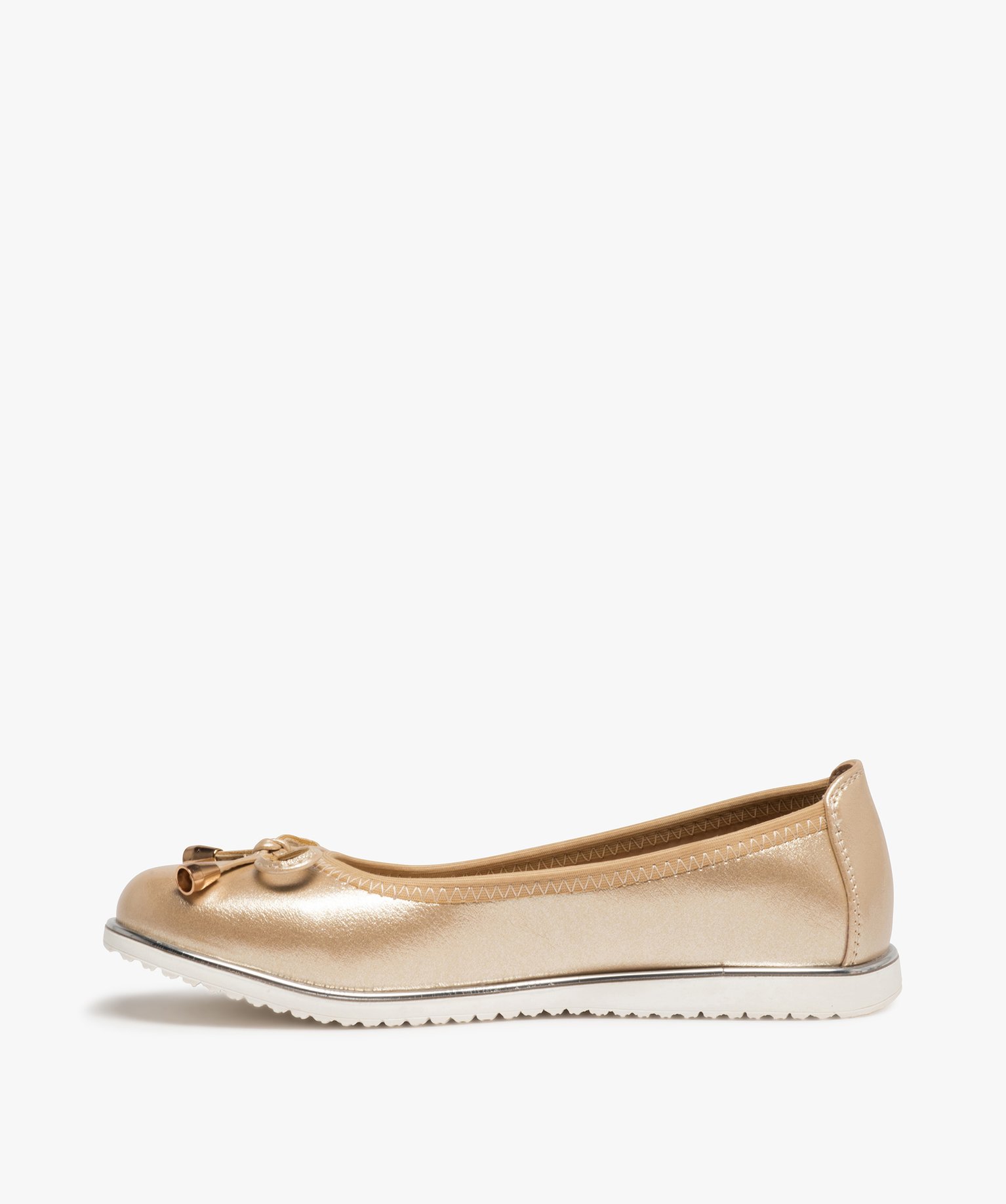 Ballerines fille métallisées à semelle contrastante or | GEMO