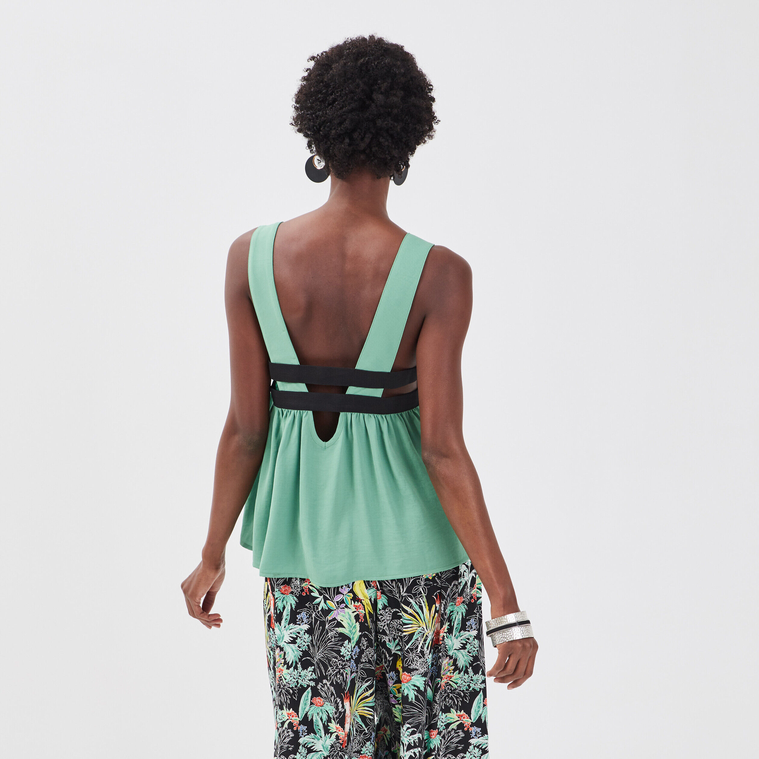 Blouse bretelles larges vert clair femme | Cache Cache