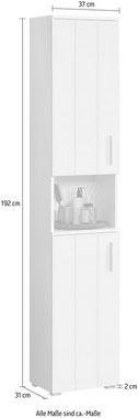welltime Hochschrank Prag (1-St) Badmöbel mit wechselbarem Türanschlag, Breite 37cm