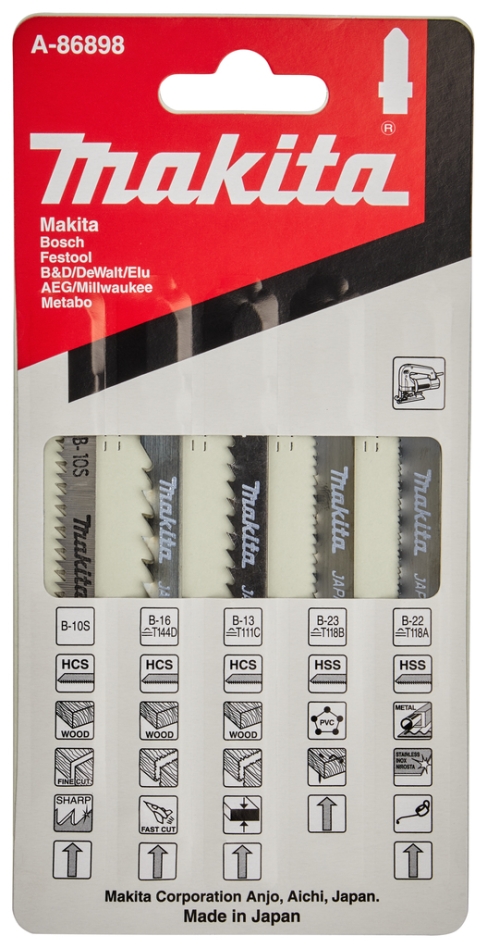 Makita Accessories A-86898 szúrófűrészlap-készlet. Vegyes 5 darabos