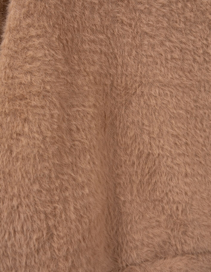 Sweat beige maille mousseuse fille