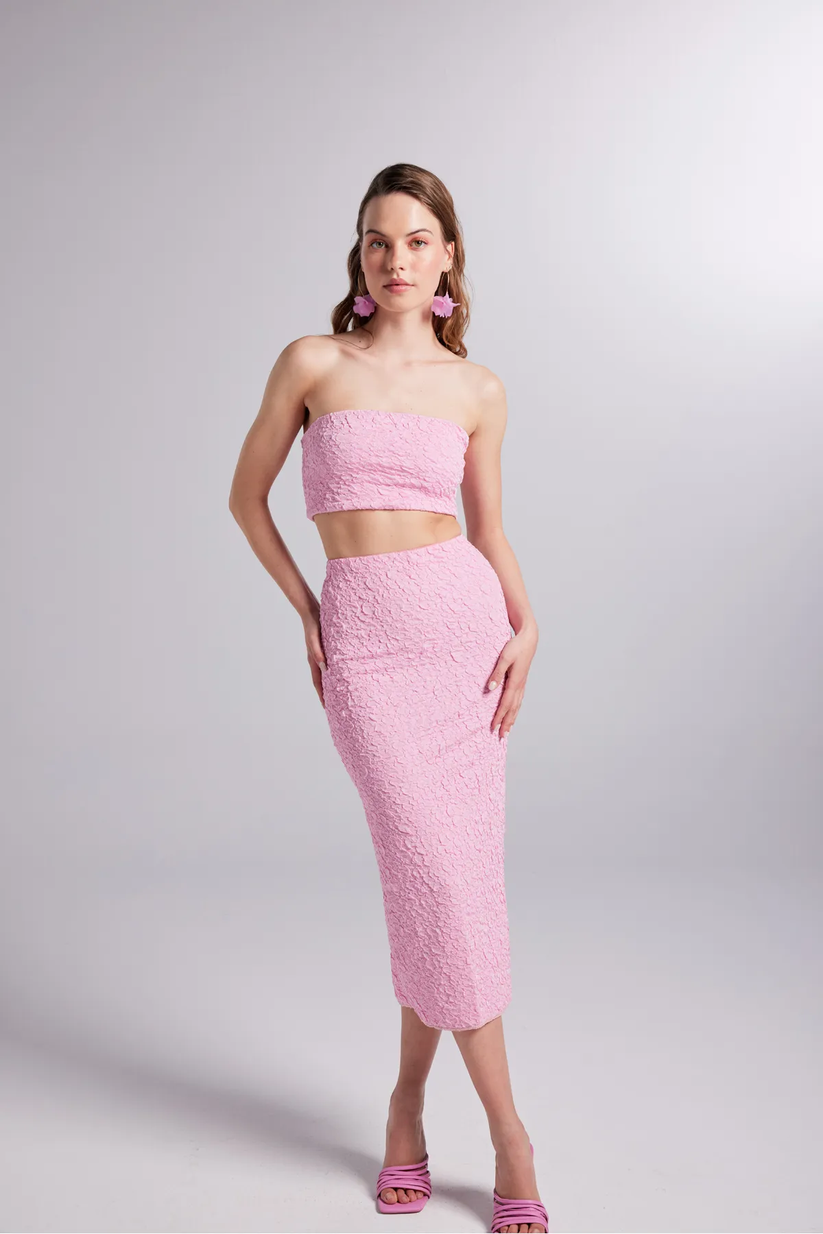 HOLLY LOLLY  Seersucker Rock Bustier Cushy Set Rosa