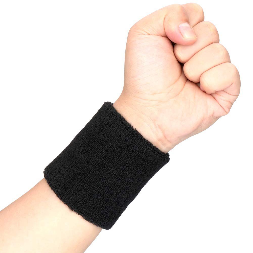 H&S Schweißband Saugfähige Handgelenksschweißbänder - 6er Pack, Absorbent Wrist Sweatbands - 6-Pack