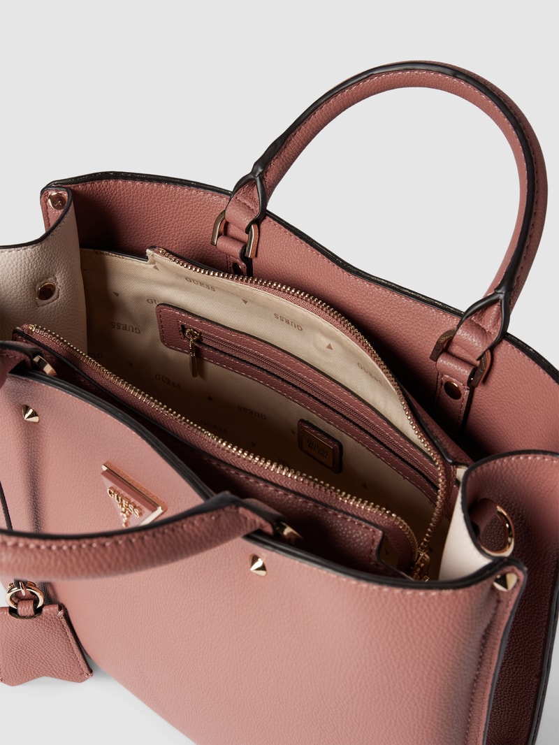 Henkeltasche mit Label-Detail Modell 'MERIDIAN' in rosé