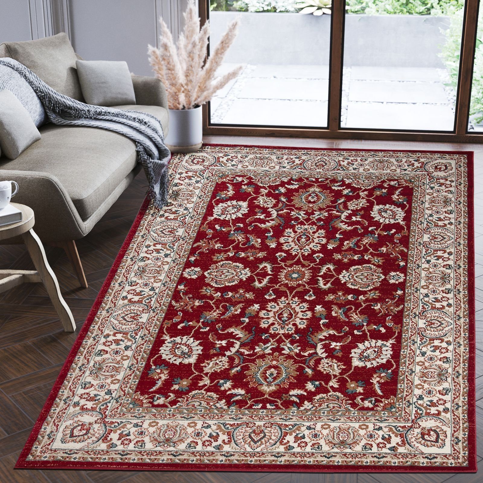 Orientteppich Oriente Teppich - Traditioneller Teppich Orient Rot, Mazovia, 120 x 170 cm, Geeignet für Fußbodenheizung, Pflegeleicht, Wohnzimmerteppich