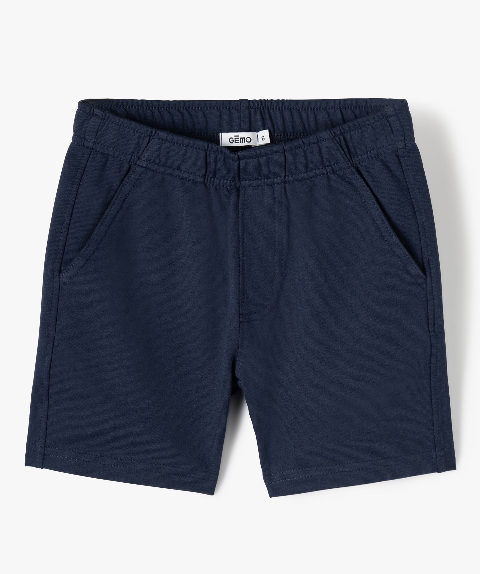 Short Garçon en maille à taille élastiquée marine | GEMO