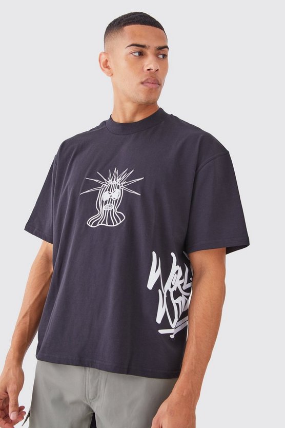 Kastiges Oversize T-Shirt mit Print