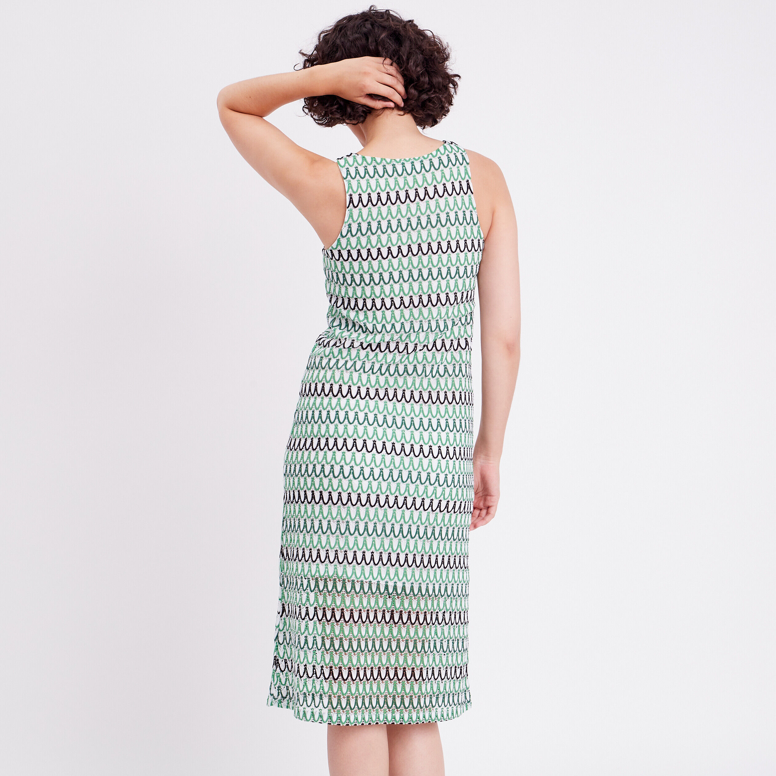 Robe droite ajourée vert femme | Cache Cache