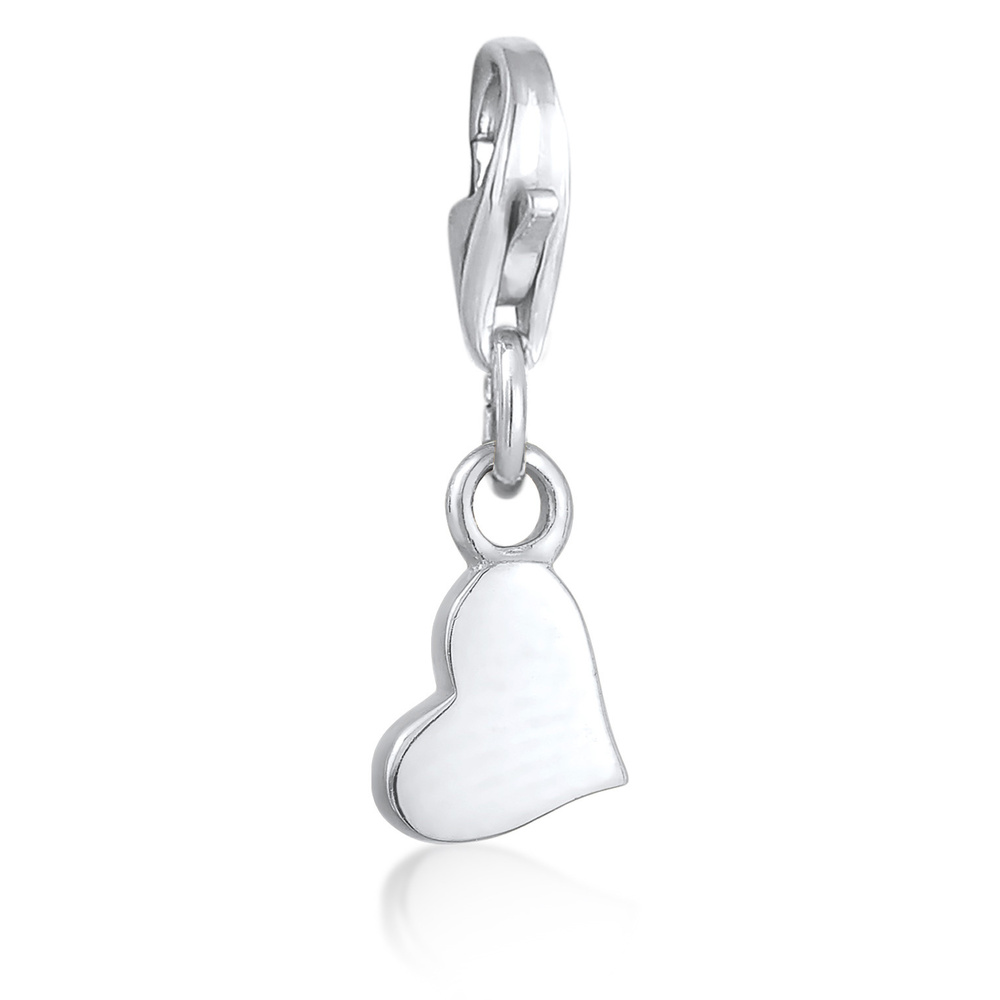 Nenalina Nenalina Amulette Charm femme pendentif coeur simple en argent 925 sterling Pendentif