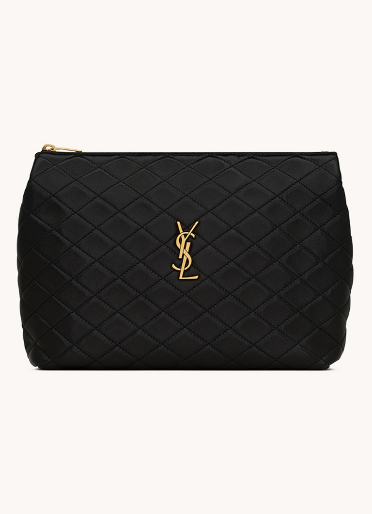 Τσάντα καλλυντικών Saint Laurent Gaby από καπιτονέ δέρμα αρνιού