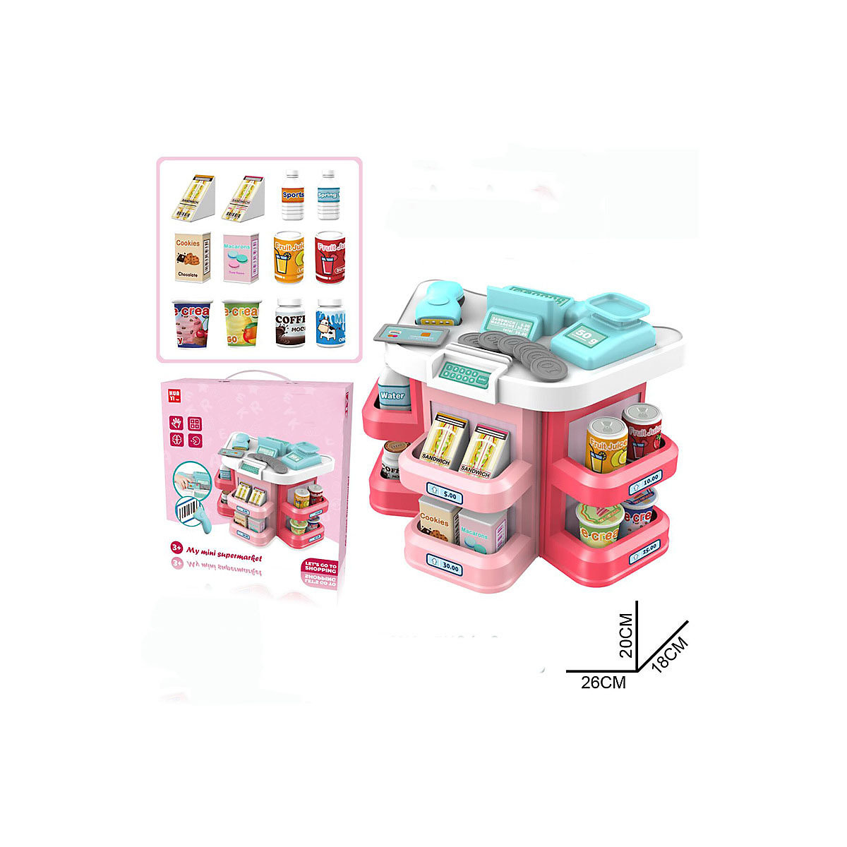 Simulations-Supermarkt-Verkaufstheke für Kinder Simuliertes Spielhaus-Spielzeugset für Kinder