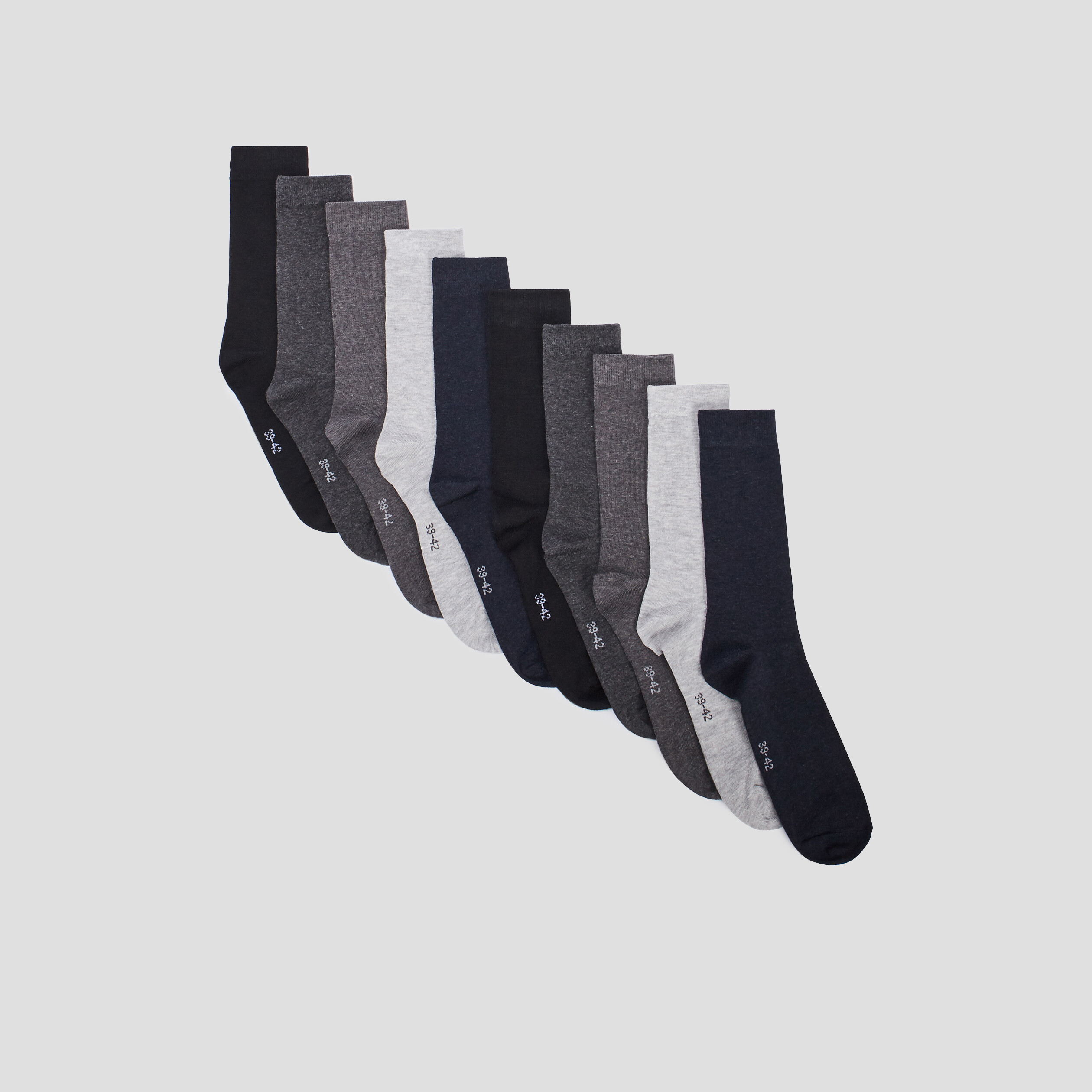 Lot 10 paires de chaussettes noir homme | La Halle