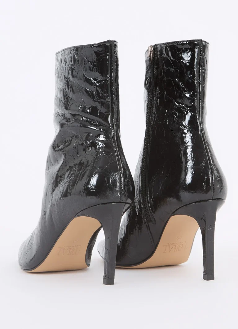 Toral Tamara leather ankle boot with crocodile texture