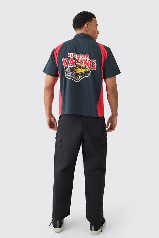 Short Sleeve Boxy Varsity Shirt