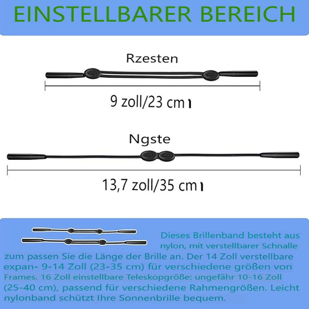 KOMIRO Brillenkette Verstellbarer Brillenhalter für Herren Damen Kinder No Tail 4 Stück