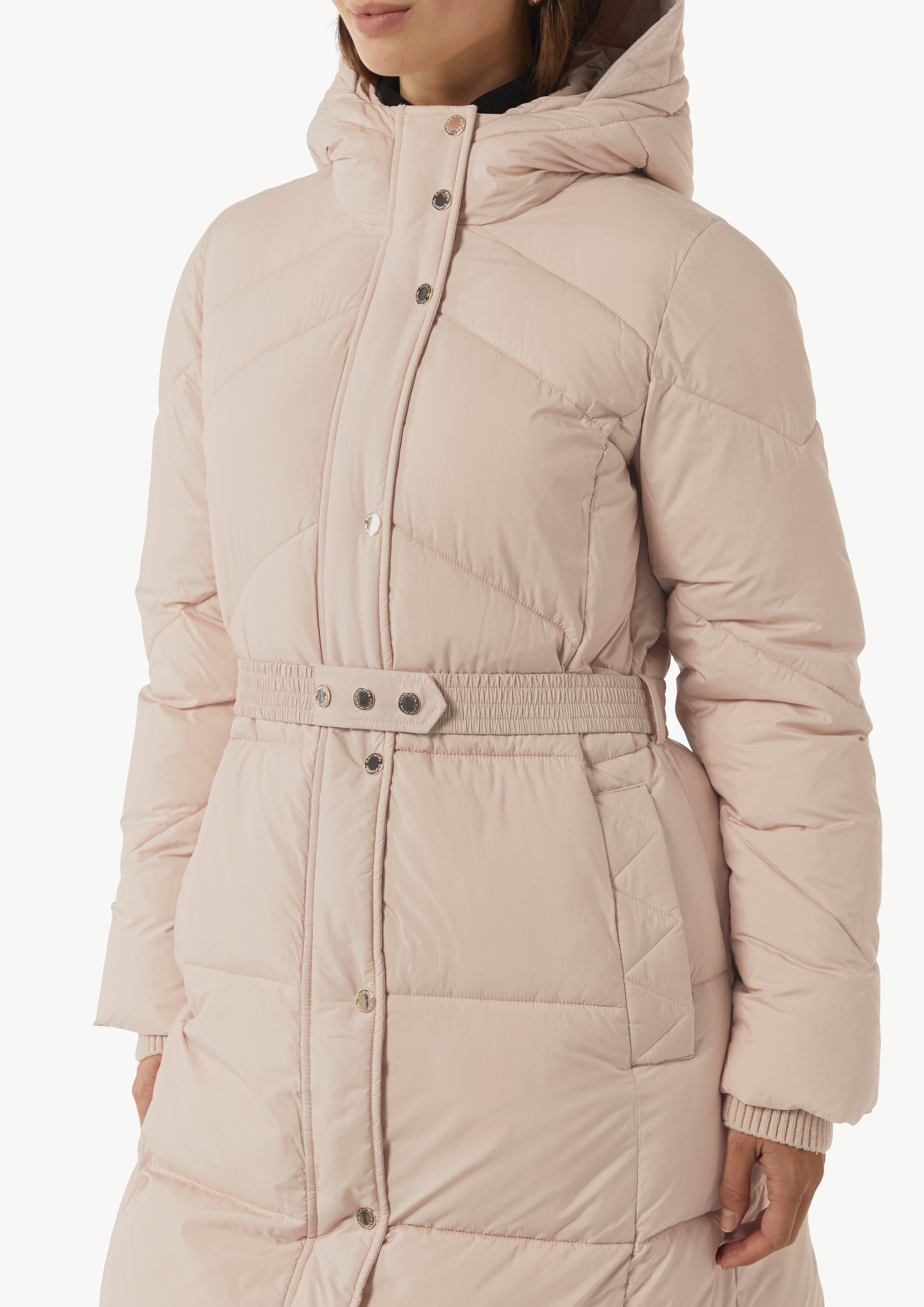 Steppmantel aus Nylon - beige