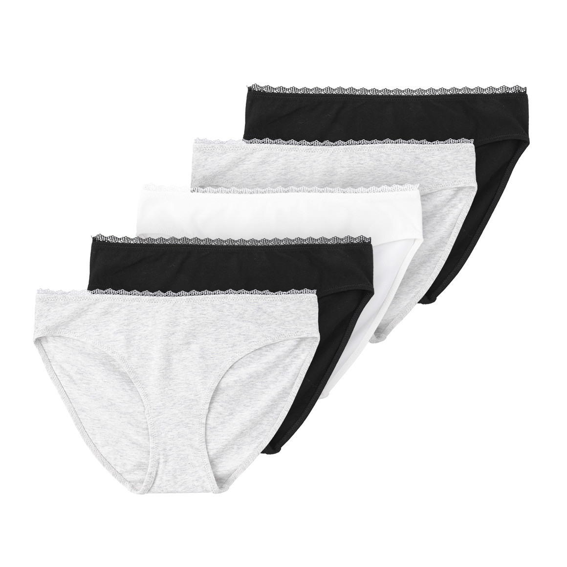 5 Damen Slips mit Spitze