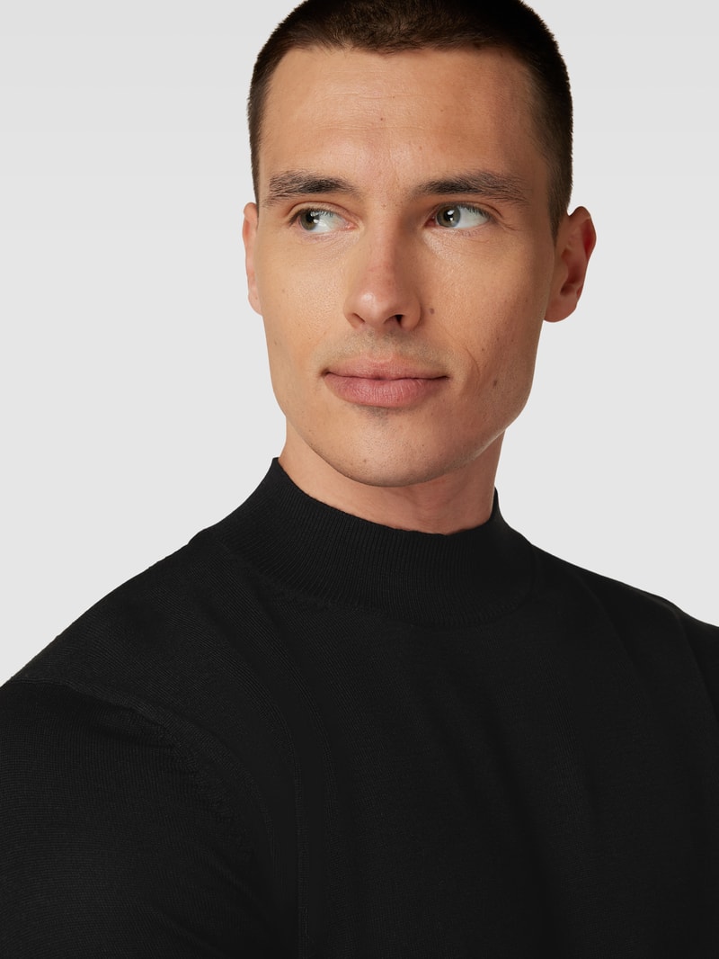 Strickpullover mit Turtleneck Modell 'TOWN' in schwarz