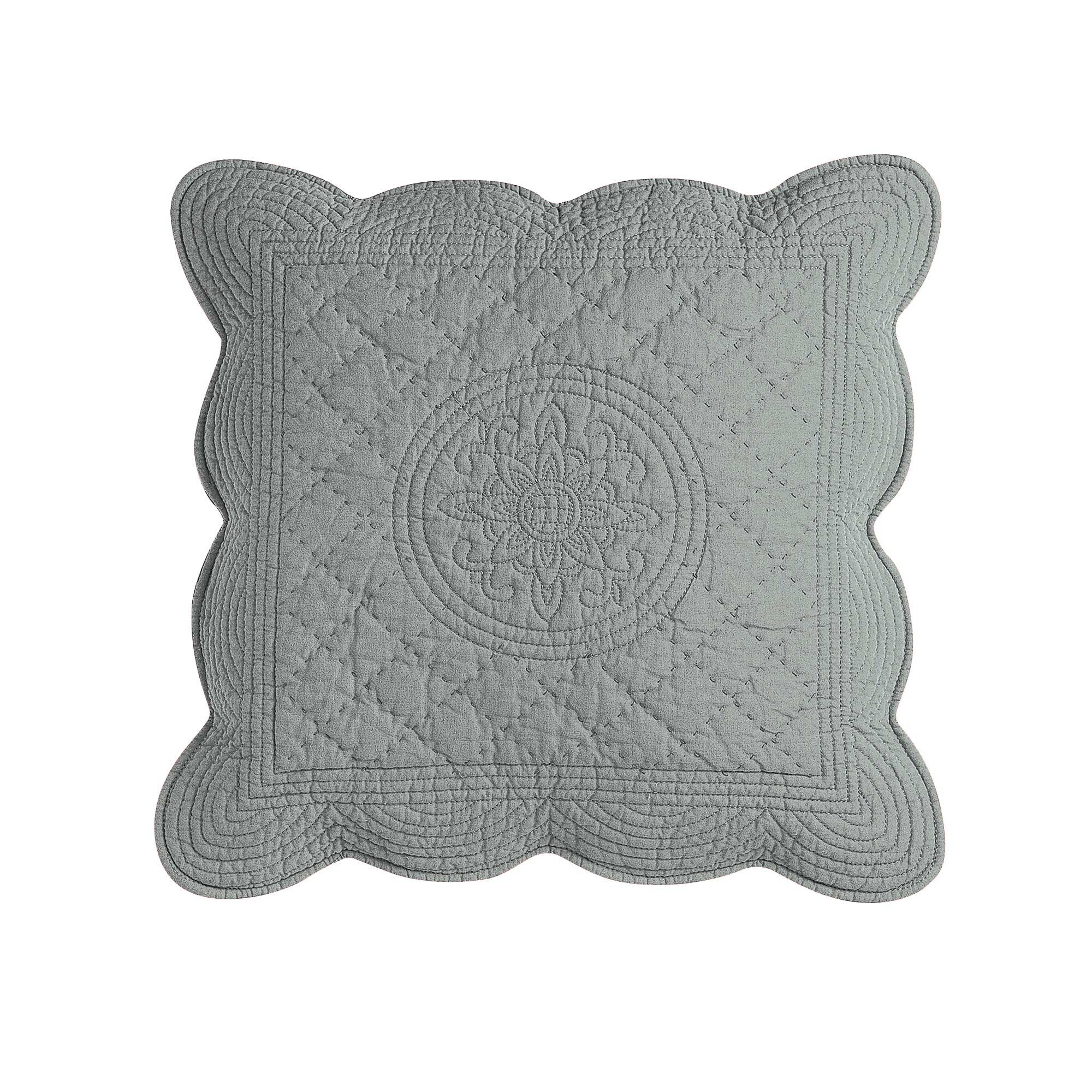 Housse coussin unie style boutis Cassandre