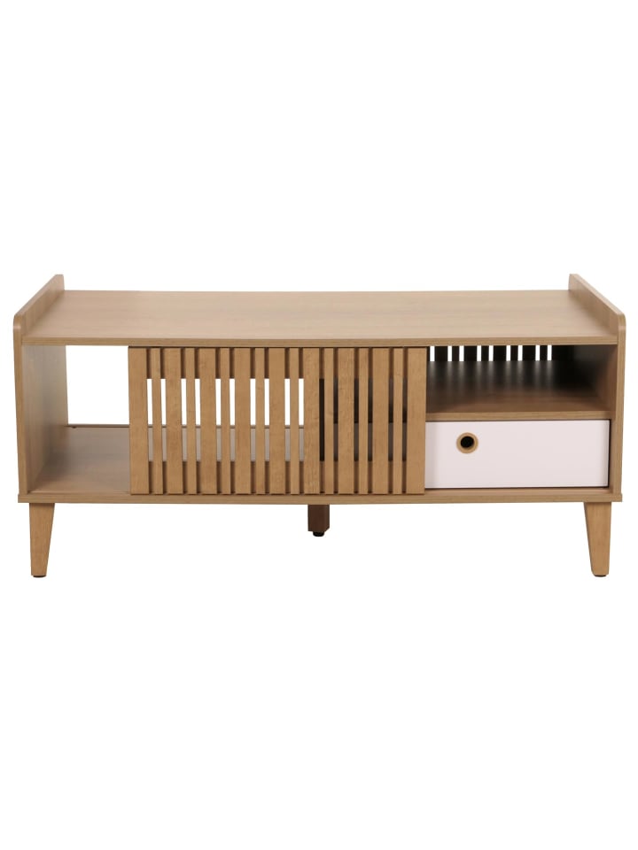 MCW Couchtisch M48, Natur, Schublade weiß günstig kaufen onesize
