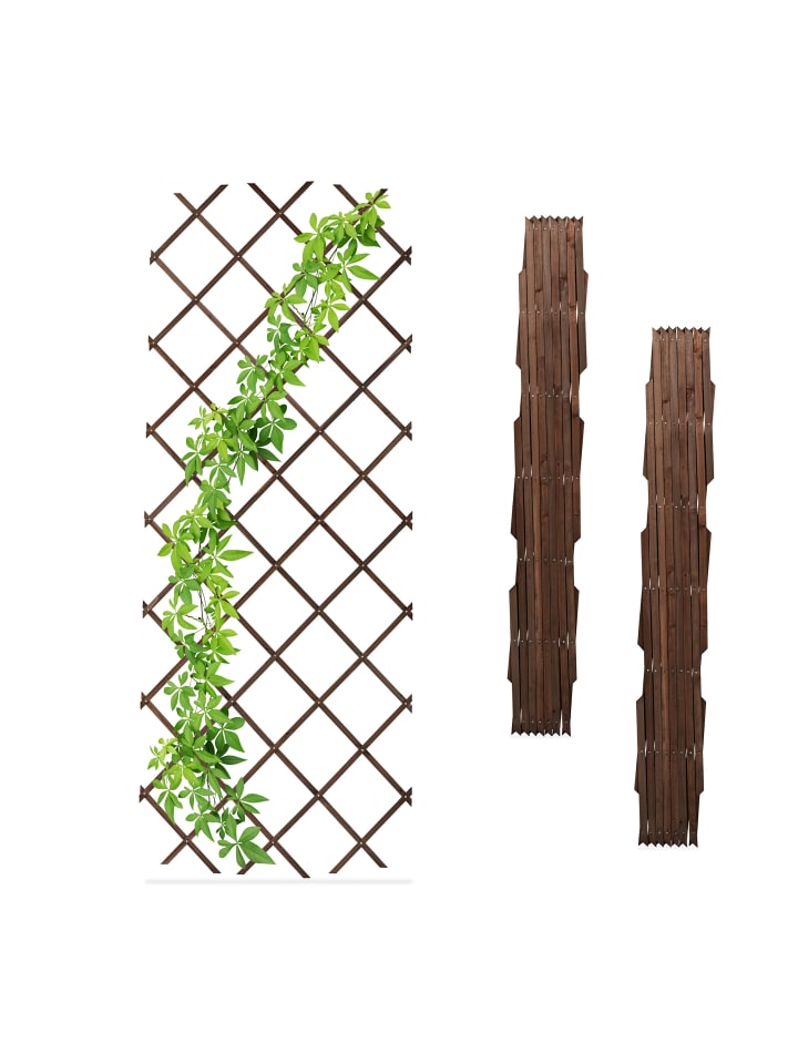 relaxdays 3 x Rankgitter in Braun - (B)90 x (H)180 cm günstig kaufen onesize