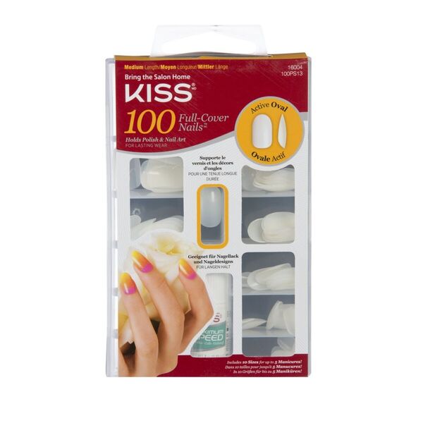 Kiss Full Cover Oval Artificial Nails 100 pieces