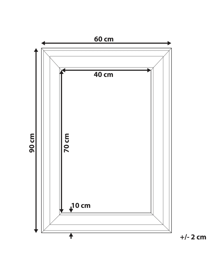 Beliani Wandspiegel LUNEL in Weiß - (W) 60 x (H) 90 x (L) 3 cm günstig kaufen onesize