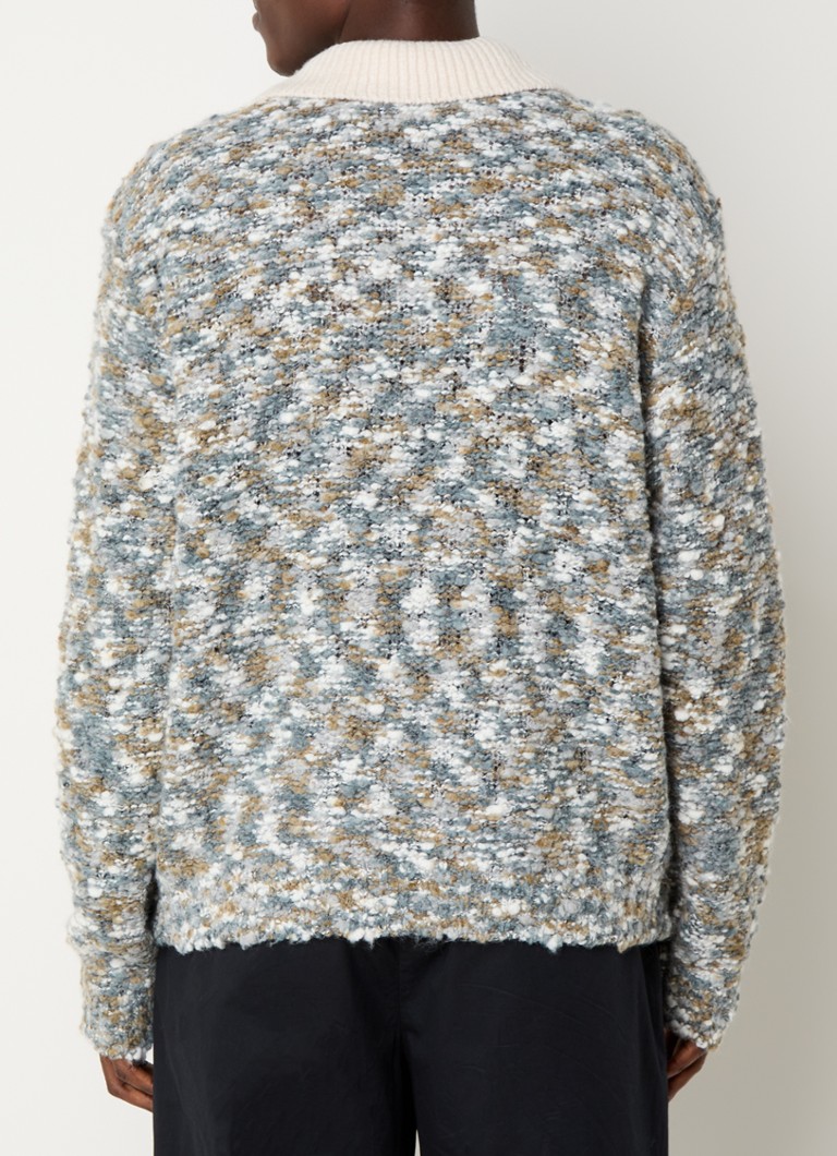 Obey Reuben chunky knitted sweater with polo collar