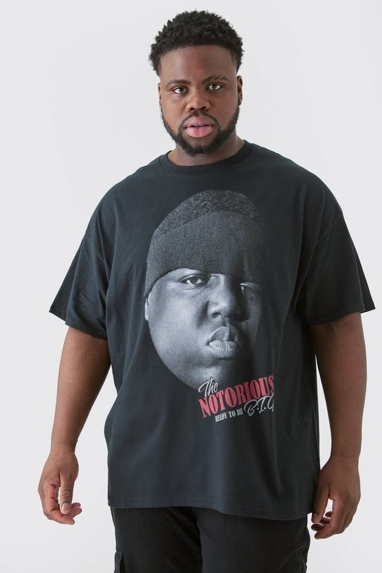 Plus Oversize T-Shirt mit lizenziertem Biggie-Print