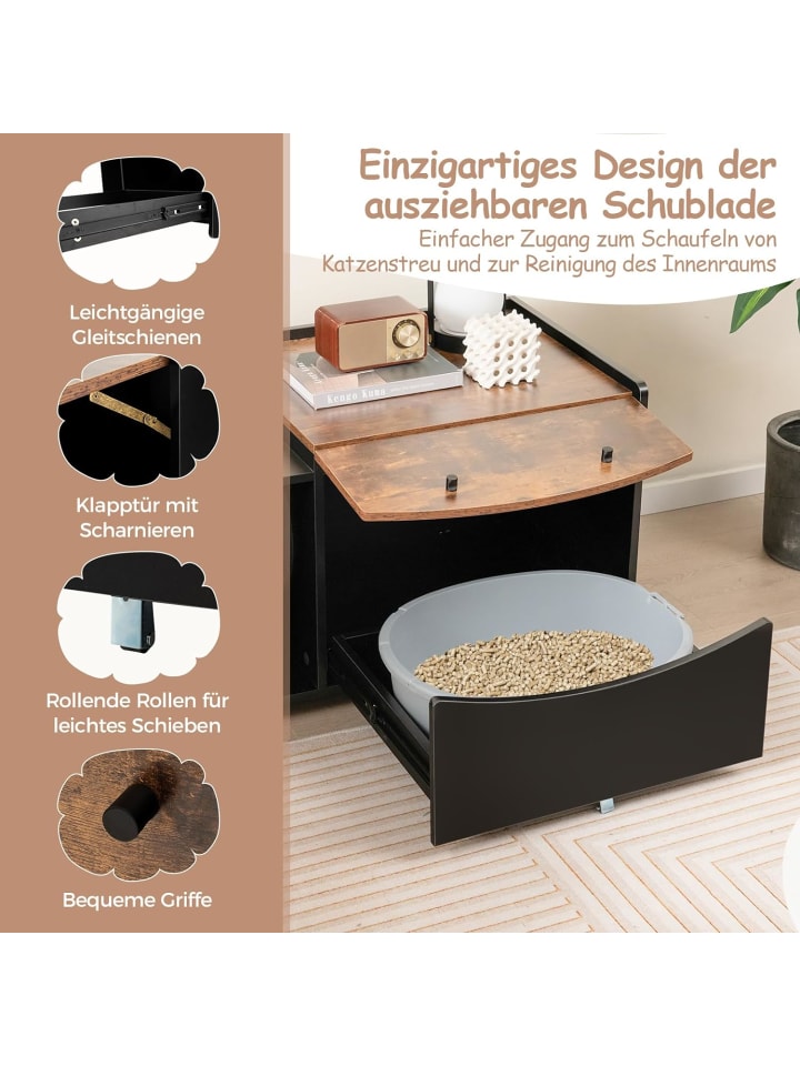COSTWAY Katzenschrank in Schwarz günstig kaufen onesize