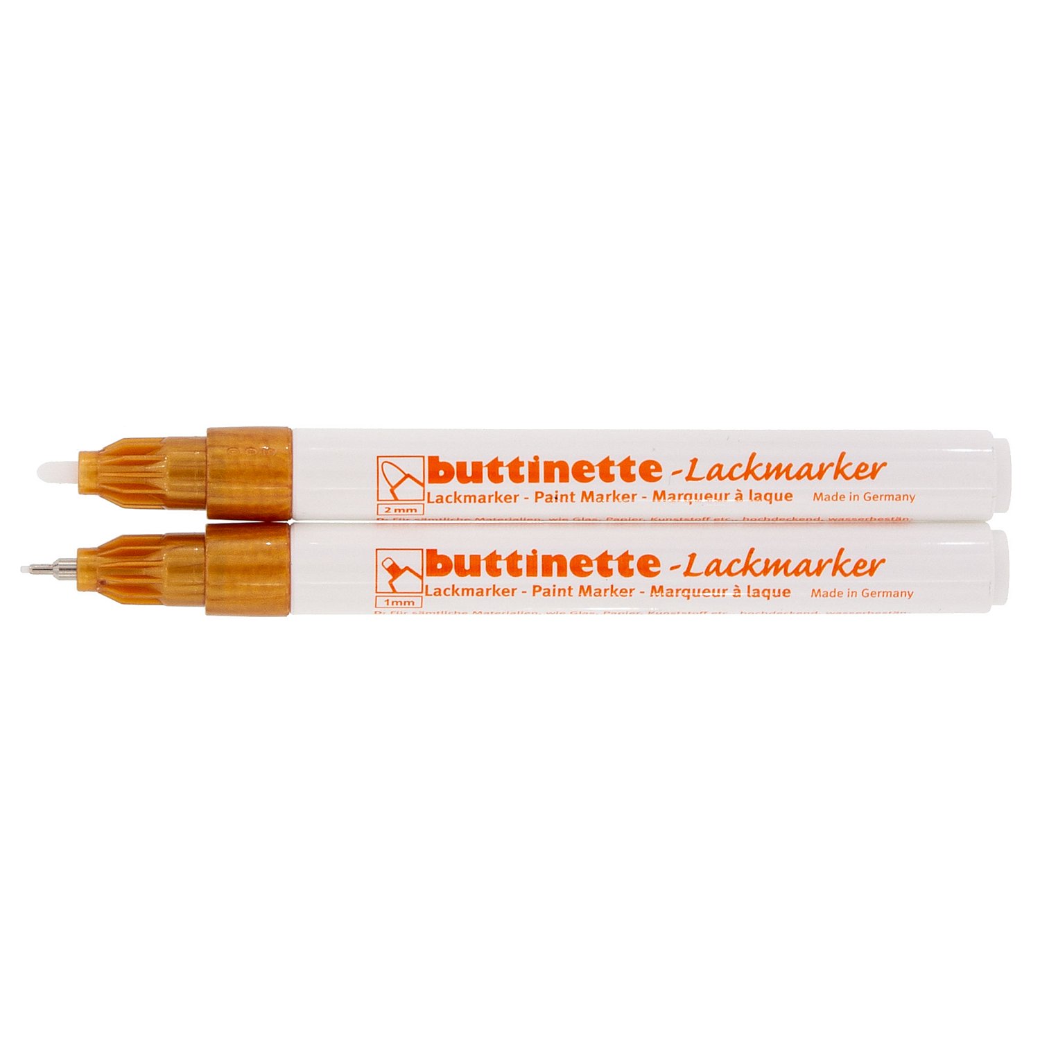 buttinette Lackmarker, gold, 2 Stifte