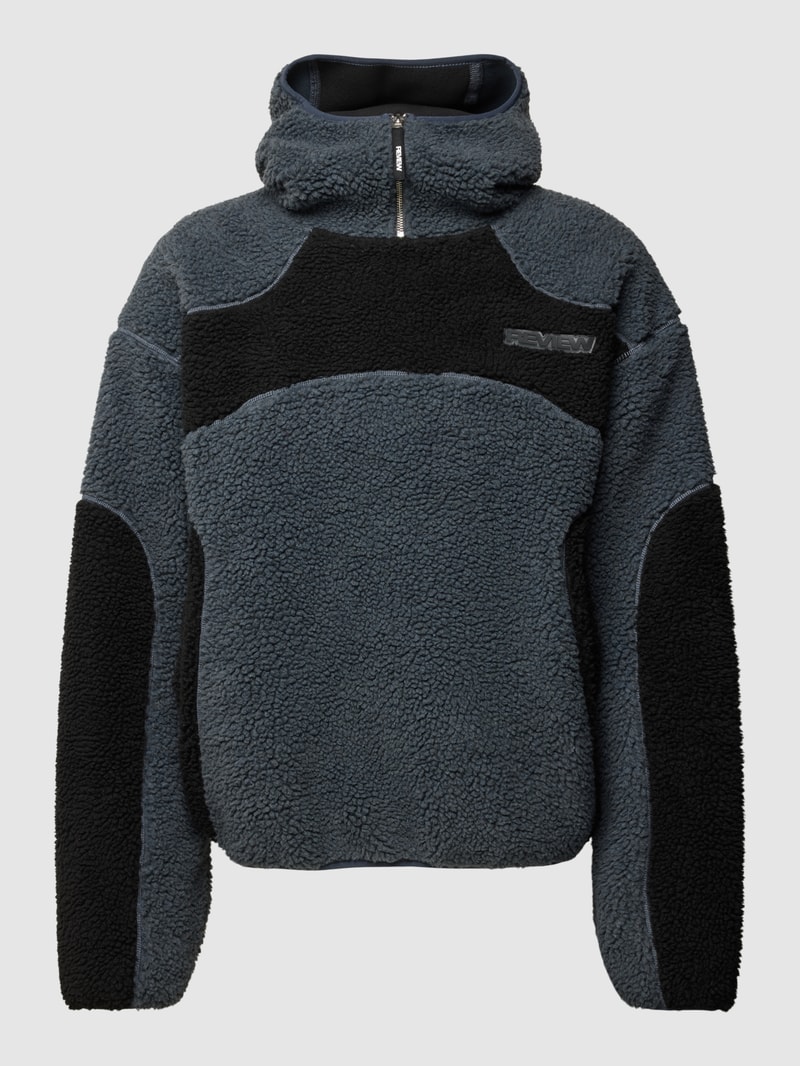 Sweatshirt mit Kunstfell in dunkelgrau