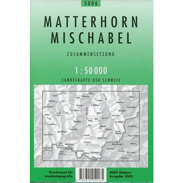 Swisstopo 1 : 50 000 Matterhorn Mischabel - Wanderkarte