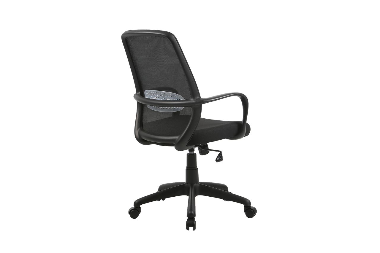 byLiving SMESH Chefsessel, Kunststoff schwarz, Mesh-Webstoffbezug schwarz
