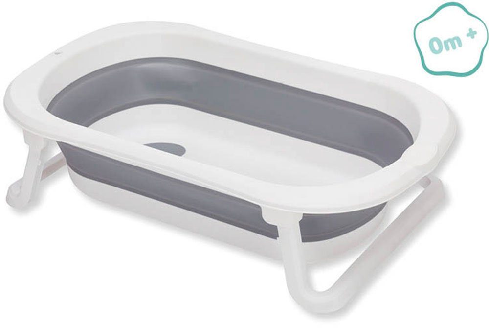 Fillikid Babybadewanne Faltbadewanne Orka, grau-weiß, inkl. Ablaufstöpsel