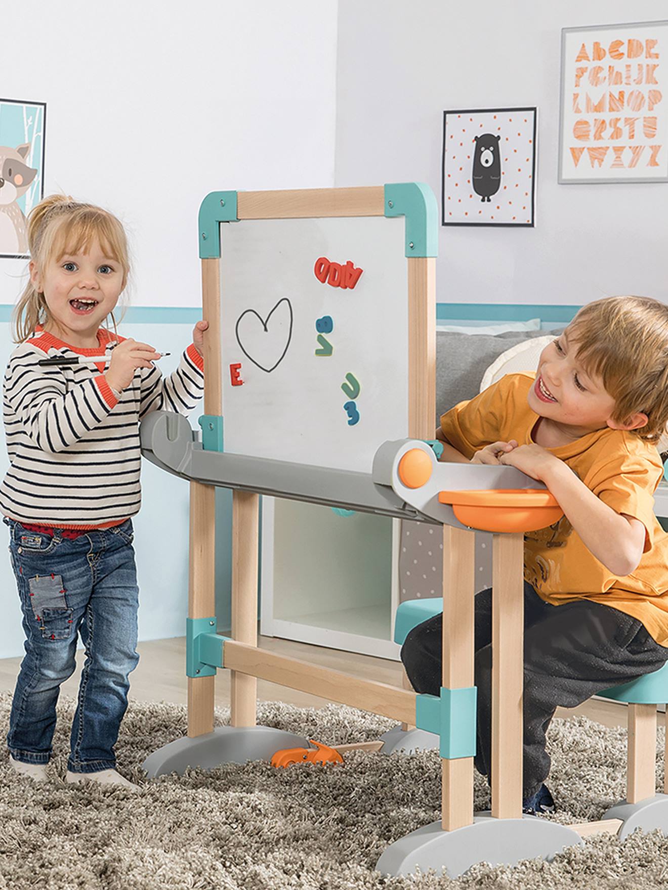 Smoby Kinder 2-in-1 Schulbank & Maltafel Modulo Space SMOBY - blau