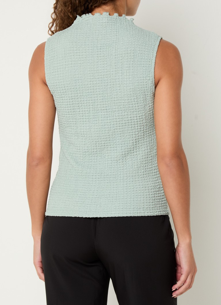 OPUS Iruki sleeveless top with stand-up collar and texture
