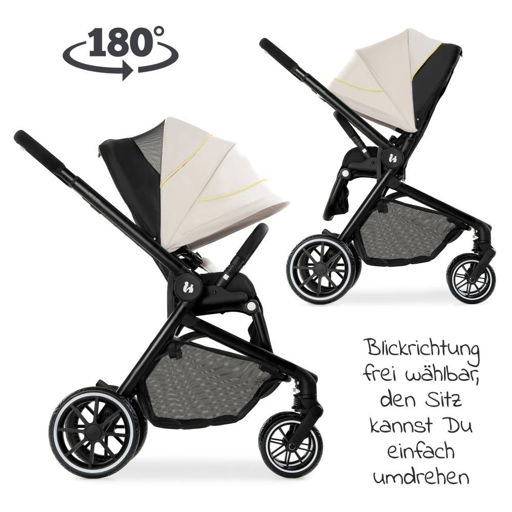 Hauck Kombi-Kinderwagen Move so Simply - Beige Neon, 2in1 Kinderwagen Buggy inkl. Babywanne & Sportsitz mit Liegefunktion