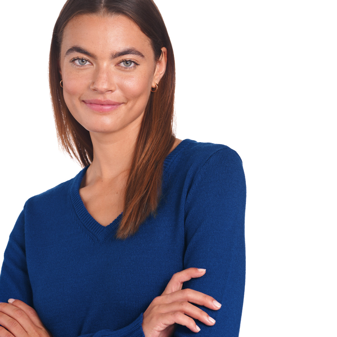 Damen Feinstrickpullover mit V-Ausschnitt