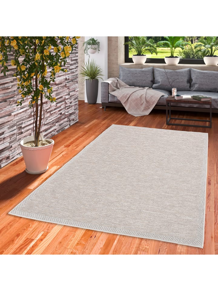 Pergamon In & Outdoor Teppich Flachgewebe Ottawa Mix in Silber günstig kaufen