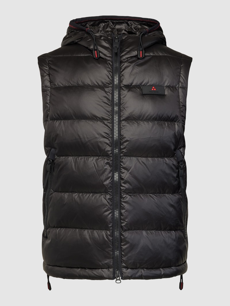 Steppweste mit Label-Applikation Modell 'DONOMA NR 02' in schwarz