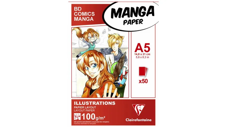 Clairefontaine Manga-Block Illustration A5  50 Blatt weiss