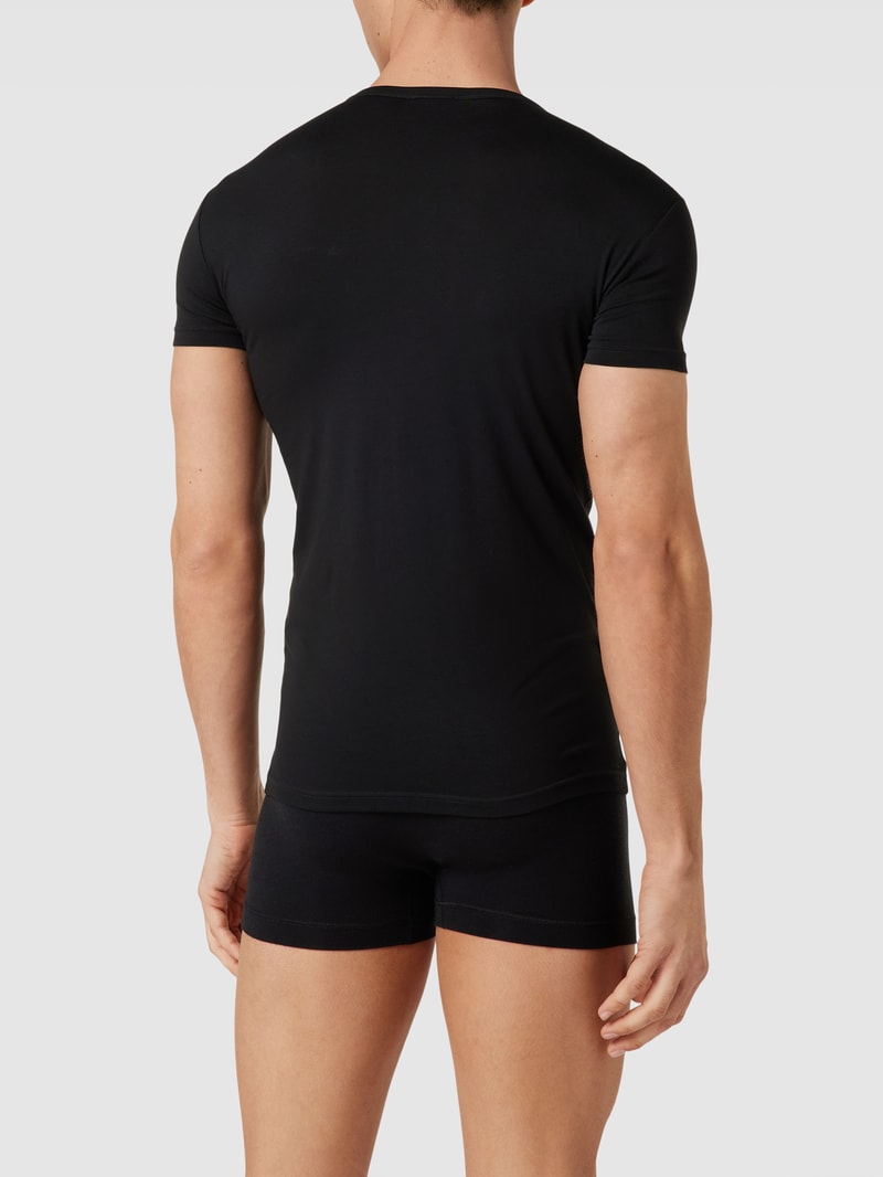 T-Shirt mit Label-Print im 2er-Pack in schwarz